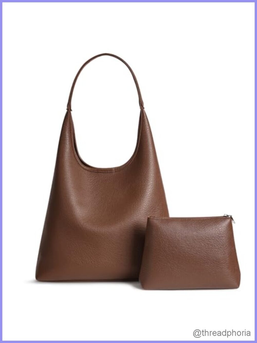 Vegan Leather Hobo Bag Set with Magnetic Closure Fits Laptop